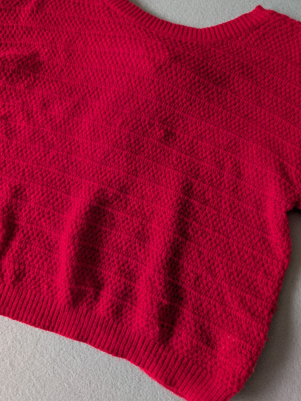 Bow Back Red Knit Sweater Long Sleeve Holiday Festive Valentine Romantic Sz L image 6